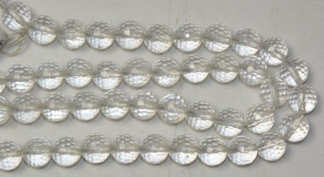 Natural quartz crystal faceted ball-shaped beads