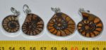 4 hematite ammonite pendants