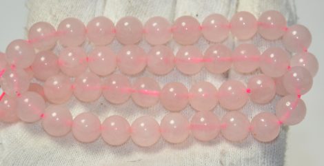 Rózsakvarc 8 mm-es golyó alakú gyöngyök