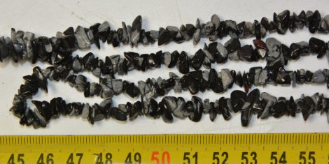 Hópehely obszidián szemcse köves splitter füzér (85 - 90 cm)