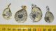 4 pyritised ammonite pendants