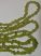 Peridot (olivin) szemcse gyöngyök, splitter füzér 85 cm